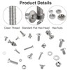 FandWay 900Pcs M2 M2.5 M3 Hex Socket Countersunk Screws,304 Stainless