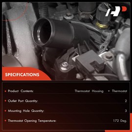 A-Premium Engine Coolant Thermostat Housing Assembly with Thermostat Compatible with Acura MDX 2014-2015, RLX 2014-2017, 3.5L