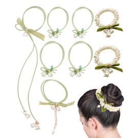 UYRVAPE Haargummis Seide Scrunchies für Damen, 8pcs Maiglöckchen Haargummis, Premium Satin Haargummis, Haargummis Elastische, Weiche Elastische Silk Pferdeschwanzhalter für Frauen Mädchen Haarschmuck