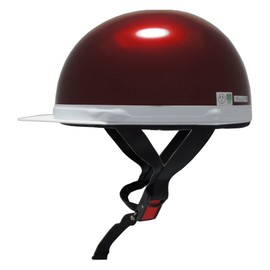 B&B BB-300 Motorcycle Helmet, White Brim, Half Cap, SG Mark Compatible, Candy Red, One Size Fits All