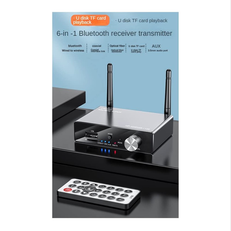 Peakloong Black Bluetooth Transceiver HiFi Audio AUX Receiver 3.5Mm Adapter