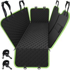 Mancro Dog Car Seat Cover, 2025 Upgraded 600D Heavy Duty Waterproof & Scratch-Resistant Dog Hammock for Car, Back Seat Pet Cover for Dogs with Sedan, Trucks and SUVs, Standard, Green