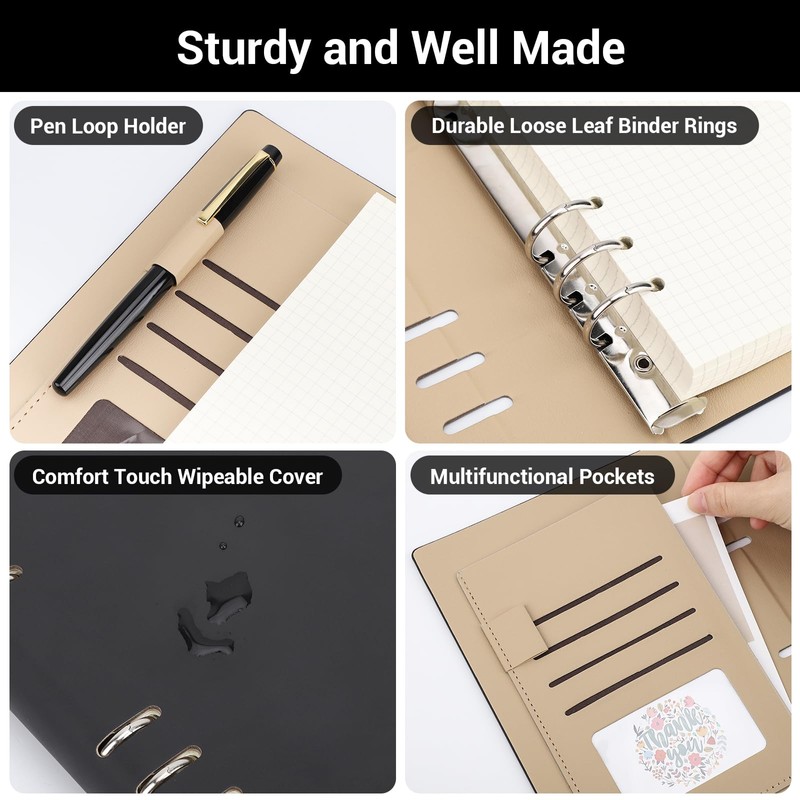 Yarotm Notebook A5 Squared - Ring Binder A5 Refillable -