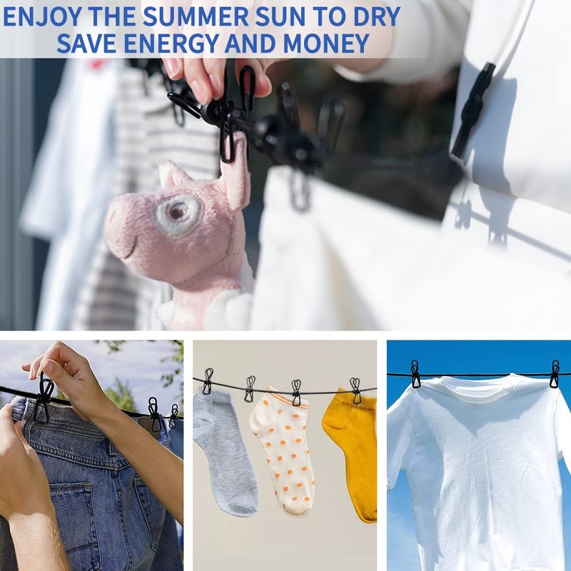 Portable Clothesline,Retractable Clothesline For Travel With 12 Wire Clips For