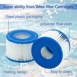 KAHEIGN 6Pcs Hot Tub Filter Cartridges VI for Bestway Filter, Replacement Filter for All LayZSpa Miami, Swimming Pool, Vegas, Monaco, Palm Springs (6 Filters)