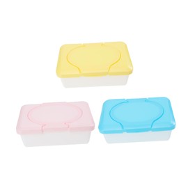 ABOOFAN 3pcs Wipes Dispensers Refillable Tissue Cases for Wipes Portable Storage Box for Home Nursery and Travel Lightweight and Compact Design for Easy Organization Random Color