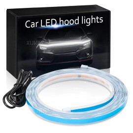 Mileslightparts US Start Scan Dynamic 70' in LED DRL Car Hood Light Strip For Ram 1500 2500 3500