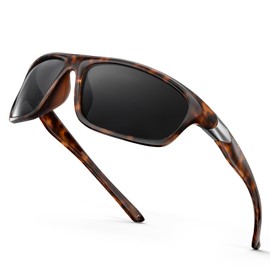 SKYFUEN Polarized Bifocal Sunglasses Men, Anti Glare/UV TR90 Wrap Sports Sun Readers Reading Glasses Fishing Driving Outdoor Far/Near Tinted Bi-Focal Build-in Retro Eyeglasses, 3.0