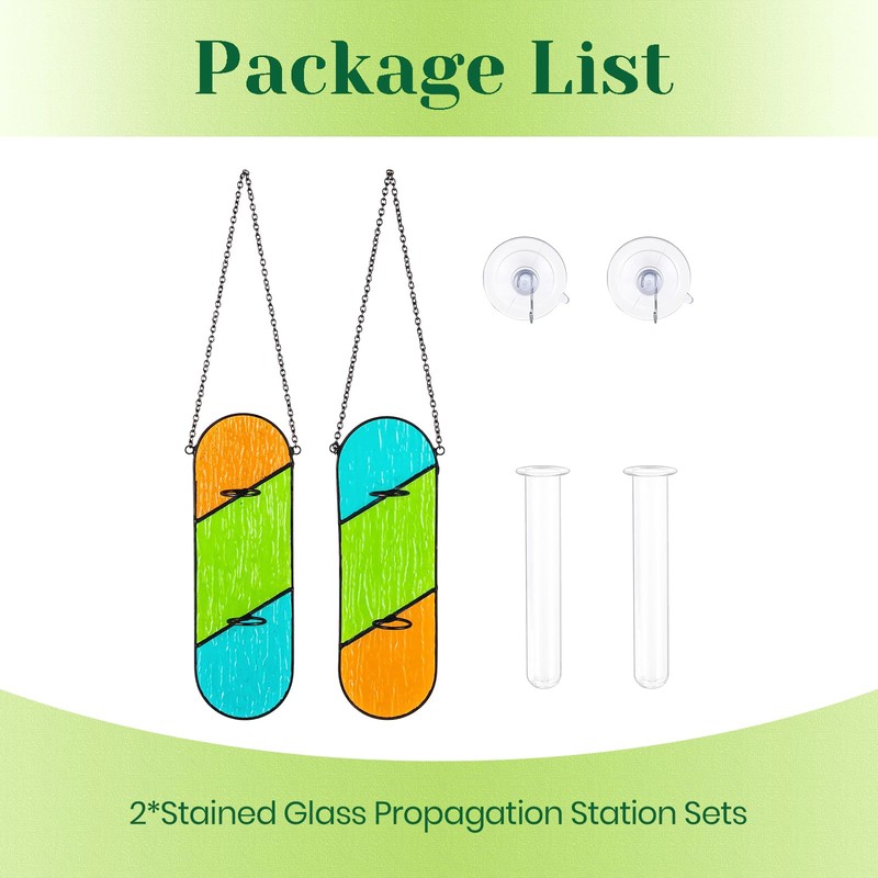 Stained Glass Plant Propagation Hanging: Hewory 2 Pcs Propagation Station