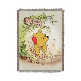 Northwest Winnie, Vintage Pooh Woven Tapestry, 48" x 60" Throw Blanket