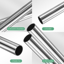 M METERXITY 2-Pack 250mm 304 Stainless Steel Tube, 20mm OD 1mm Wall Thickness Seamless Stainless Steel Tubing for Construction/Machining/DIY Crafting, Metal Straight Pipe [20x0.04x10IN]