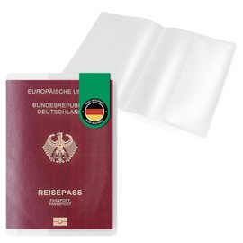 Falkenhorn Passport Holder - Made in Germany - Transparent, Tearproof & Indelible - For New German Passport from 2017 - Various Pack Sizes, transparent, Casual