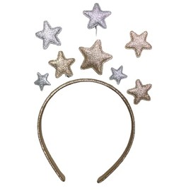 BWESOO Gold Glitter Star Headband Party Hair Headbands, Hair Bands for Princess Glitter Band Hair Accessory for Women Adults Holiday Festival Birthday Party,Hair Accessories,Hair Care