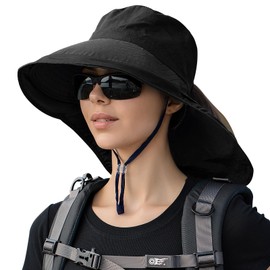 PALAME Women's UV Protection Hat, 360° Full UV Protection, Improved Brim, Firm Protection for Neck Lines, Spring and Summer, Sun Protection, Sun Protection, Sun Protection, Heat Blocking, Sweat