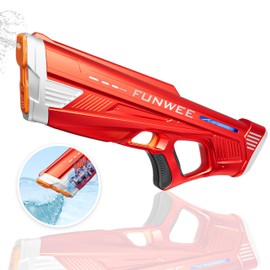 Funwee Electric Water Gun for Adults Kids, Powerful Automatic Squirt Gun, High Powered Shooting 100+ Blasts, Strongest Auto Water Blaster, Long Range, Pool Outdoor Water Toy Game(Red)