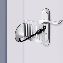 [PK] Portable Door Lock, Travel Safety Lock Silver 1P 5ea
