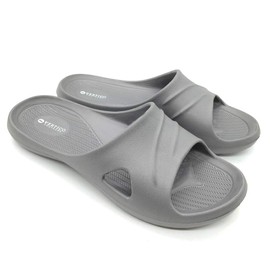 Vertico - Men's V-Spa Shower Sandal | Comfortable and Waterproof Slide On Sandal - Charcoal Grey (8 US)