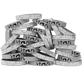 SayitBands One Hundred XL He Came Died Arose Ascended Coming Back Wristband Bracelets