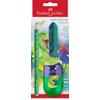 FABER-CASTELL 111529 Dino Writing Set with Jumbo Pencil, Sharpener and