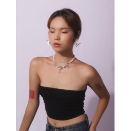 OJERRY Grunge Chunky Costume Statement Layered Butterfly Choker Necklace Cool Rave Alt Edgy Necklaces Jewelry Coolest Gifts for Women Grungy Trendy In Their 30s