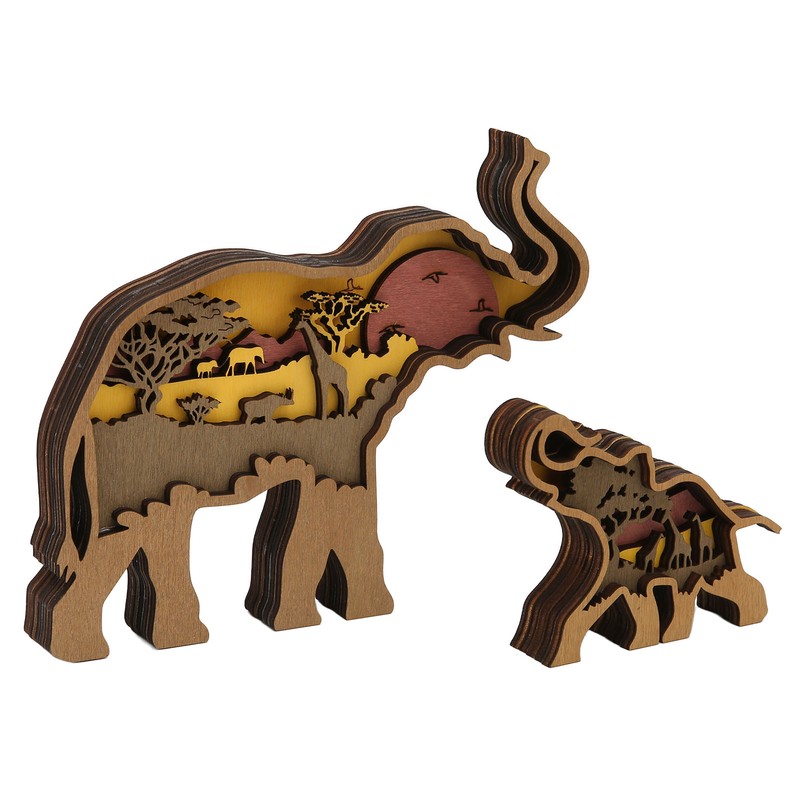 Elephant Statue Boxwood Mechanical Engraving Safe Durable Exquisite Details Elephant