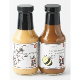 Wu Japanese Ginger Dressing - ALL NATURAL - NO PRESERVATIVES - GLUTEN FREE - MADE WITH POWERFOODS - SALAD DRESSING - 10.7 FL OZ (Variety Pack, 2 Bottles)