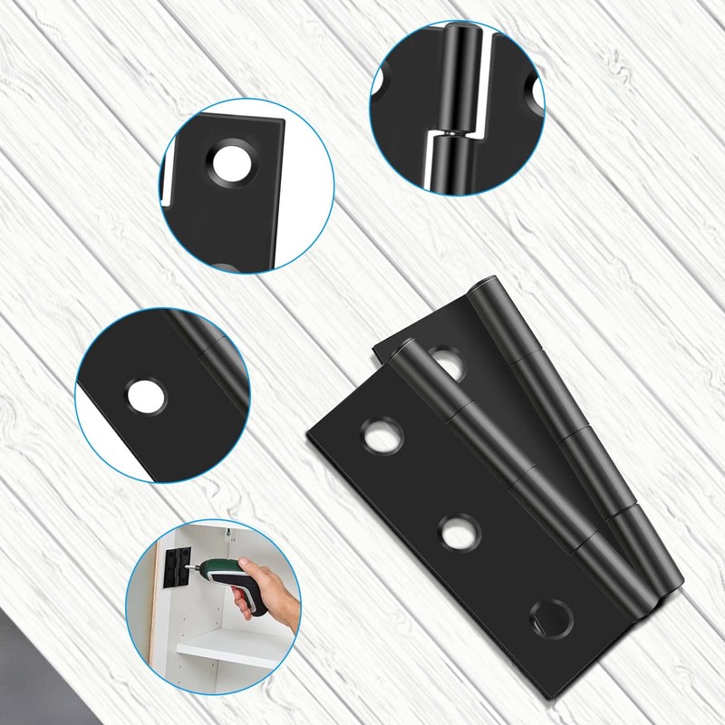 Pack of 10 Hinge, Foldable, 44 mm x 31 mm,