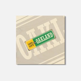Unbranded Oakland Retro Travel Tin Sign 4'' X 4'' Square Wooden Coaster