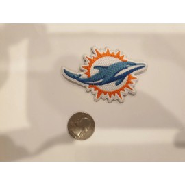 Unbranded Miami Dolphins 3"X2.25" EMBROIDERED IRON ON PATCH