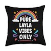 LAYLA Vibes Only Cute Retro Girls LAYLA Name Throw Pillow