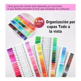 Marcadores Plumones 100 Colores Doble Punta Pincel Escolar