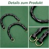 CALLYSONIC Taschenhenkel, Bambus Henkel, Clutch Schwarz, Ledergriffe, Taschengriffe, Lederriemen für