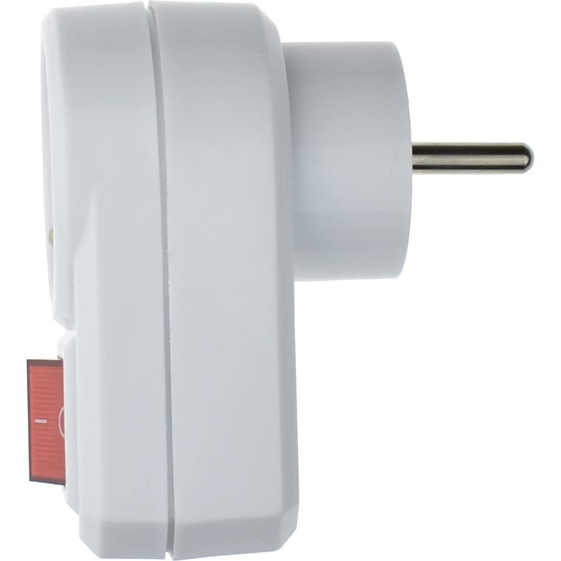 2 Socket Adapters with Switch Colour White 16 A 230
