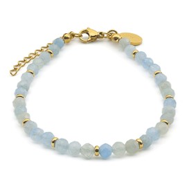 LAVISA Garnet Gemstone Bracelet – 4 mm Beads – Real Natural Stone Beads | Crystal Beads, Healing Stones | One Size with Extension, Gemstone