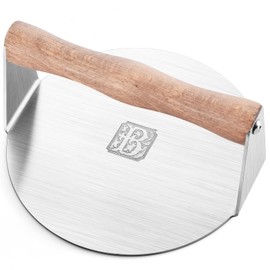 RTT Stainless Steel Burger Press-Engraved Letter Customized Gift idea,6 inch Round Burger Smasher, Professional Griddle Accessories Kit, Grill Press Perfect for Flat Top Griddle Grill Cooking