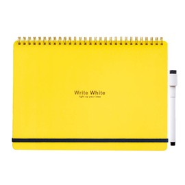 Gakken Sta:ful ww White Whiteboard Notebook, B5, Yellow