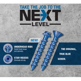 Tapcon 1/4" x 1-1/4" Star Torx Head Concrete Anchor Screws 3183407V2 | 100 Pack | Drill Bit Included