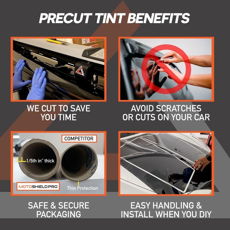 DIY-MotoShield Pro Premium Professional 2mil Precut Nano Ceramic Window Tint