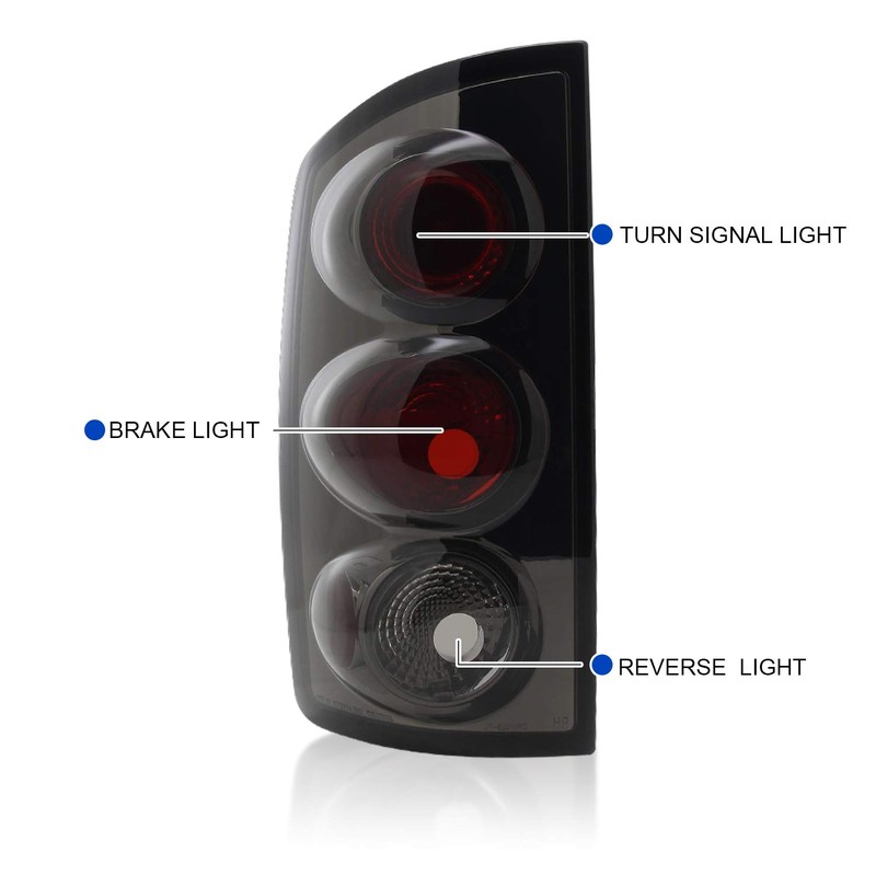 Spec-D Tuning Smoke Lens Tail Lights Compatible with 2002-2006 Dodge