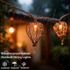 Outdoor Decorative String Lights, Beaded Copper Wire Teardrop Lantern String