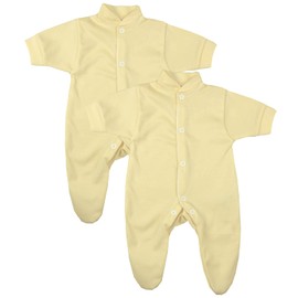 BabyPrem Premature Preemie Tiny Baby Clothes 2 Cotton Sleepsuits Baby grow 5.5-7.5lb Lemon