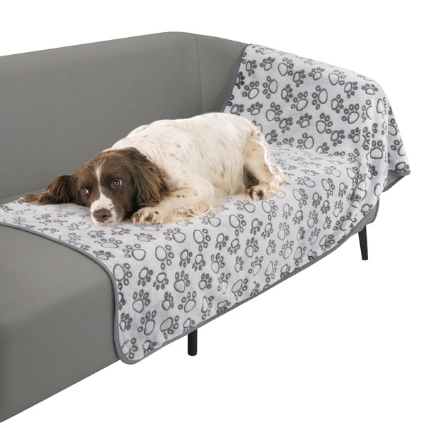 Stuffed Premium Soft Dog Couch Blanket, with Flannel Cute Paw