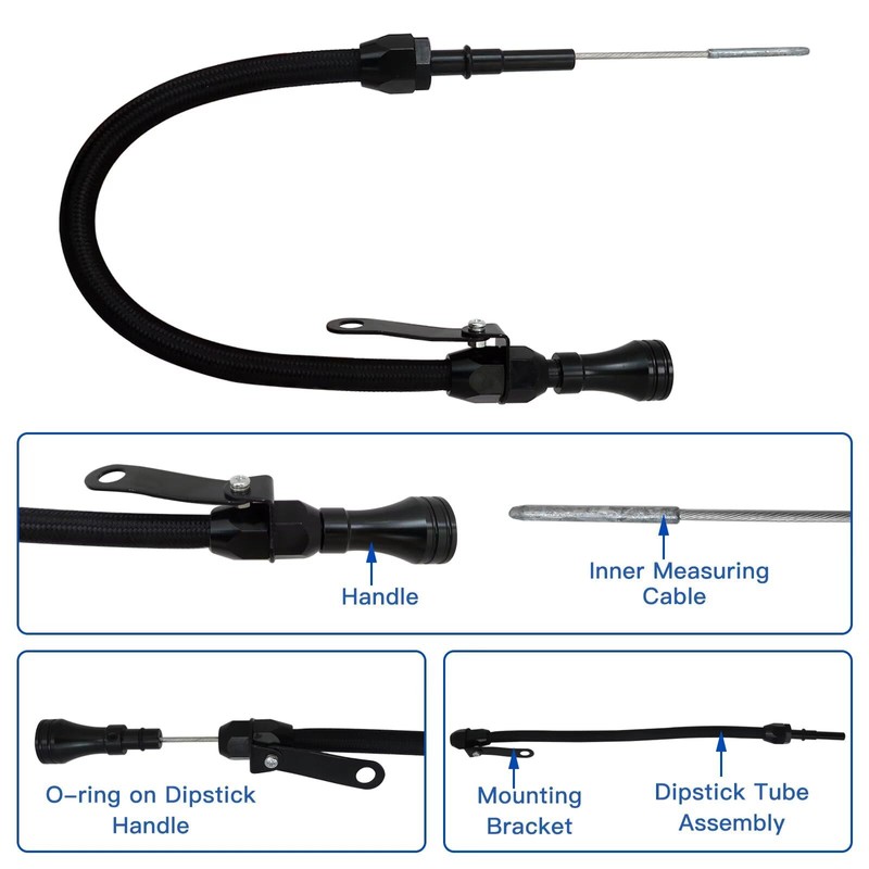 BGEHHCY Trans Flexable Dipstick for LS Car Engines LSX LS1