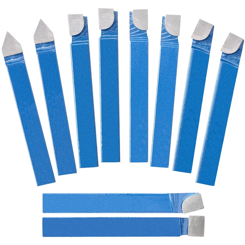 10PCS 1/4" Metal Lathe Tooling Carbide Tip Tipped Cutter Tool,C6