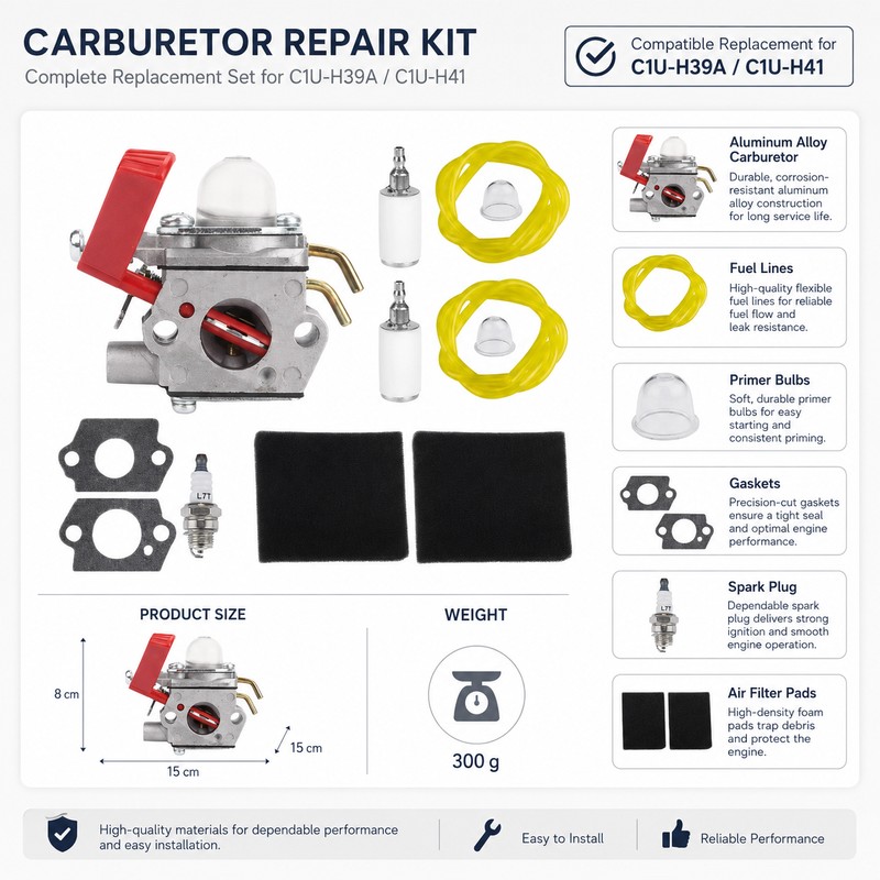C1U-H39A Trimmer Carburetor Kit for Homelite & Zama Engines –