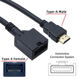 CY Cable 4K HDMI 1.4 tipo E hembra a tipo A macho Cable de audio de video para conector de grado de sistema de conexión automotriz 0,5 m
