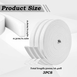 Draft Excluder Strip for Windows and Doors- Extendable 20-130 cm, Robust, Easy-to-Use and Safety Compliant, elfadhesive Foam Weather Strip for Door Frame,White