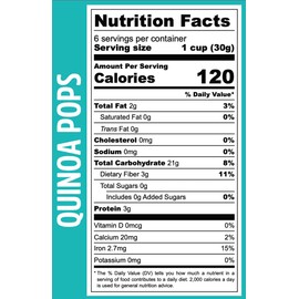 La Purita Puffed Quinoa Pops – Healthy Protein Cereal, Gluten-Free, Sugar-Free, Vegan Superfood, 6.35 oz (Pack of 1), Unflavored