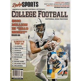 LINDY'S SPORTS MAGAZINE - COLLEGE FOOTBALL - NATIONAL 2022 PREVIEW- LINDY'S TOP 10--WE WILL SEND RANDOM COVER