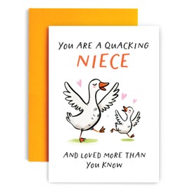 Huxters Birthday Day Card for Niece Sweet and Fun Card - You are a Quacking Niece Goose - 14.8cm (Niece)